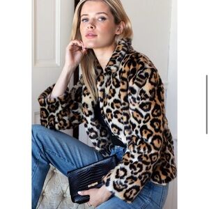 Emerson Fry SHORT 60S COAT - LEOPARD FUR